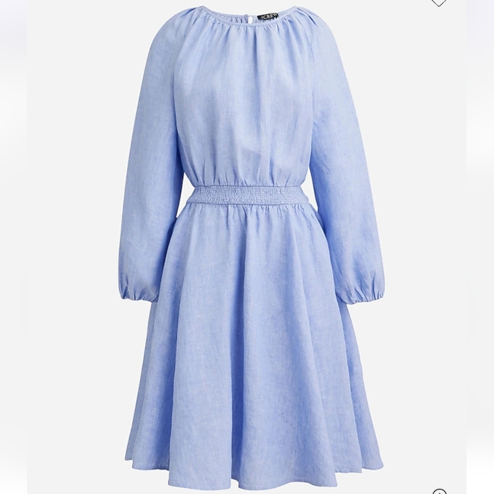 NWT J.Crew Fit And Flare Linen Dress